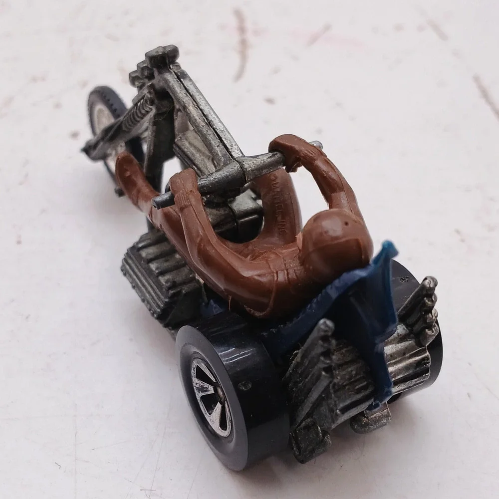 Vintage Hot Wheels RRRumblers Torque Chop Black 1971 w/ Brown Rider Motorcycle